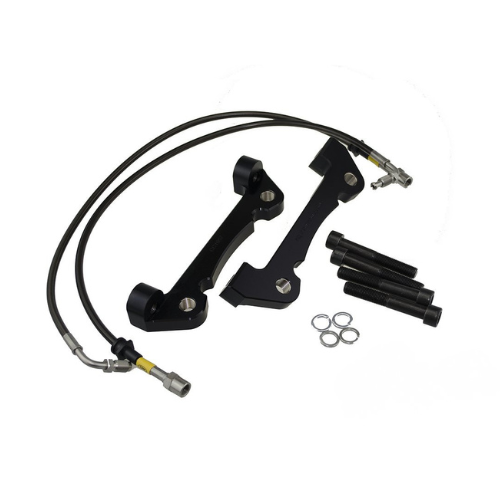 Vagbremtechnic Front Brake Kit - 4 Piston Brembo Caliper - 340x30mm OE 1 Piece Discs - PQ35 / MQB