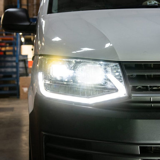 VW Transporter T6 – V2 Headlights – Sequential Indicator – LED DRL – RHD – Chrome