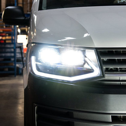 VW Transporter T6 – Headlights – V3 – LED DRL – RHD – Black