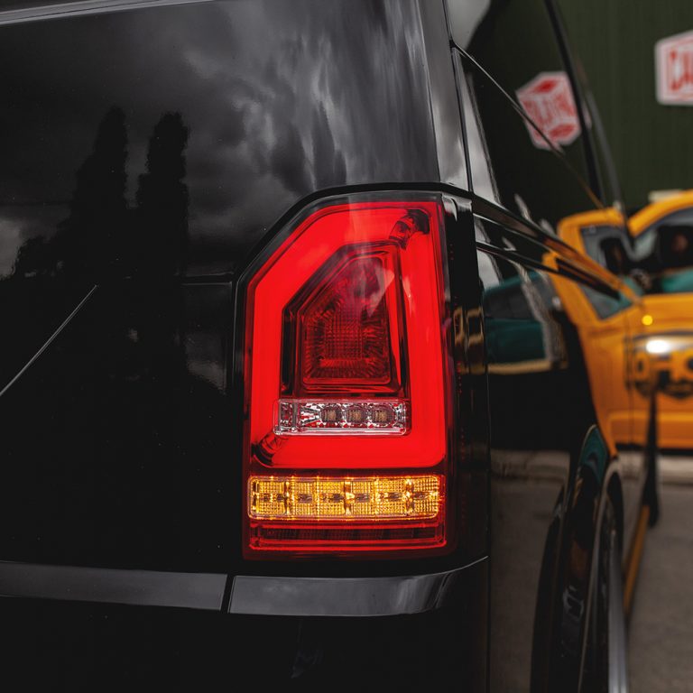 VW Transporter T6 – Rear Lights – Sequential Indicator – LED – RHD – Barn Door – Red (T6.1 Style)