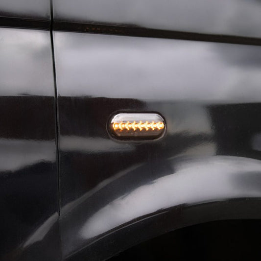 VW Transporter T5 (2003-09) – Side Repeaters – Ultra Bright – Sequential – LED – Black Smoke
