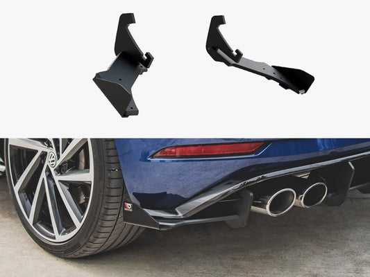 Street PRO Rear Side Splitters + Flaps Volkswagen Golf R Mk7 Facelift