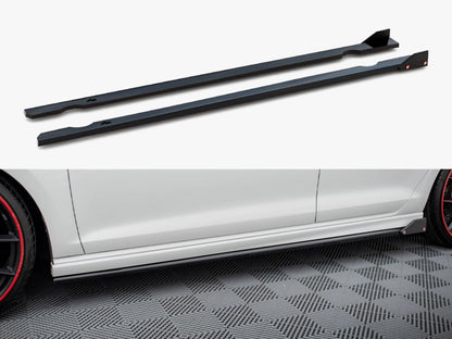 Side Skirts Diffusers V.3 + Flaps Volkswagen Golf R / R-Line Mk7