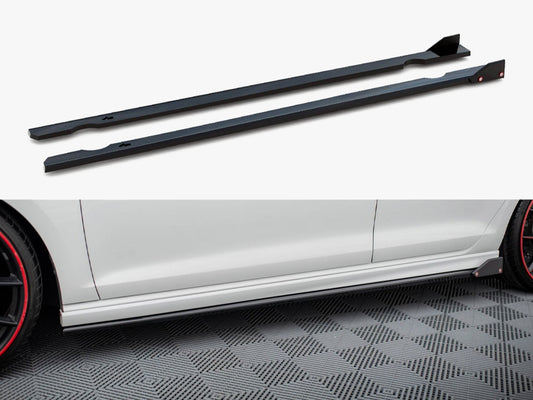 Side Skirts Diffusers V.3 + Flaps Volkswagen Golf R / R-Line Mk7