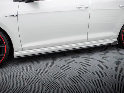 Side Skirts Diffusers V.3 + Flaps Volkswagen Golf R / R-Line Mk7