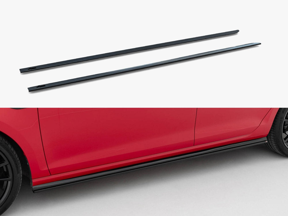Side Skirts Diffusers V.2 Volkswagen Golf R / R-Line Mk7 Facelift - Carbon Look