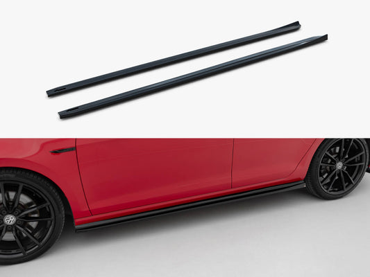 Side Skirts Diffusers V.4 Volkswagen Golf R / R-Line Mk7 Facelift