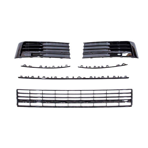 VW Transporter T6 – Front Grill – Gloss Black – Gloss Black Trims – 3 Piece