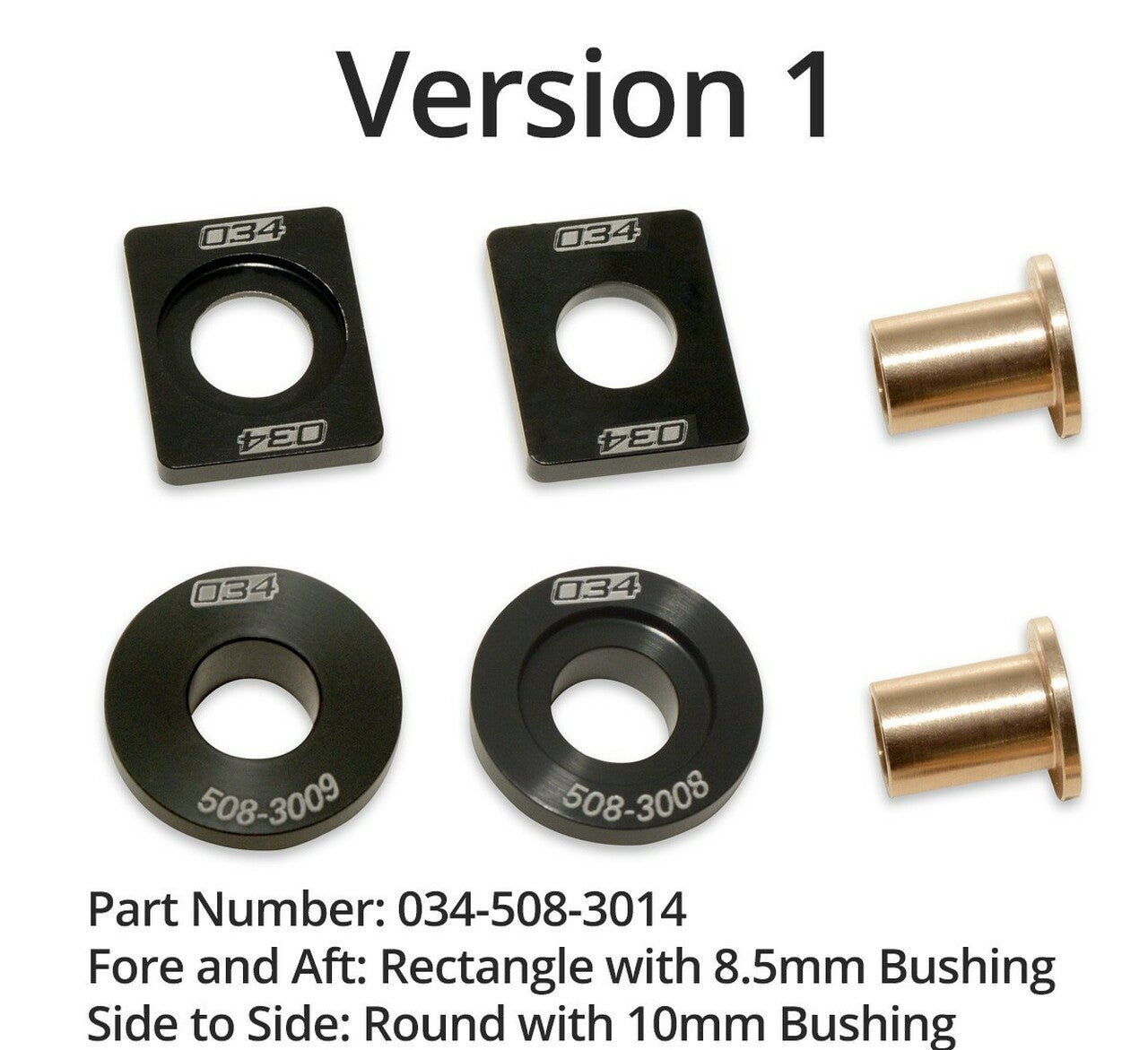 034Motorsport Billet Solid Shifter Bushing Kit - 5-Sp and 6-Sp Manual MQB Models