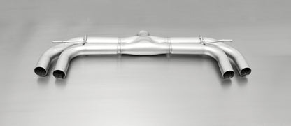 Remus Non-Resonated Rear Silencer Left/Right with 4 tail pipes - 84 mm Black Chrome, straight, carbon insert - Golf Mk7 2.0 GTD 2012-2016