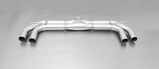 Remus Non-Resonated Rear Silencer Left/Right with 4 tail pipes - 84 mm straight, carbon insert - Golf Mk7 2.0 GTI 2013-2016