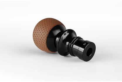 Leyo Motorsport Brown Nappa DSG Shift Knob (Black Anodized)