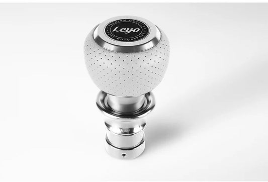 Leyo Motorsport Grey Nappa DSG Shift Knob (Silver Anodized)