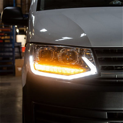 VW Transporter T6 – V2 Headlights – Sequential Indicator – LED DRL – RHD – Chrome