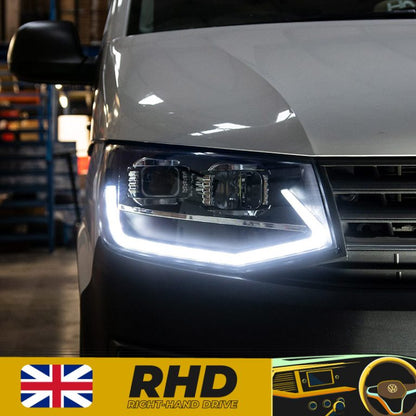 VW Transporter T6 – Headlights – V3 – LED DRL – RHD – Black