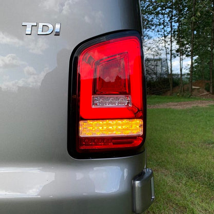 VW Transporter T6 – Rear Lights – Sequential Indicator – LED – RHD – Barn Doors – Red