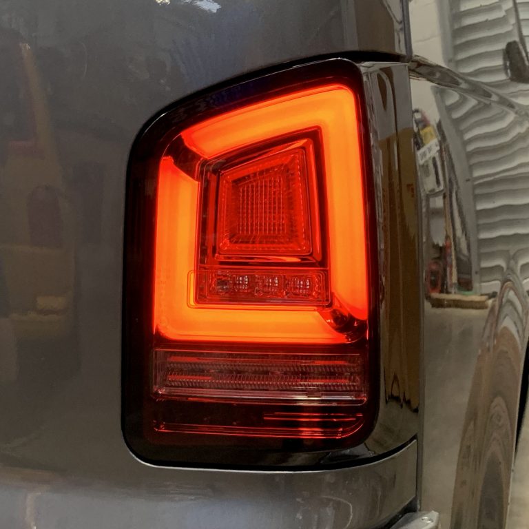 VW Transporter T5.1 (2010-15) – Rear Lights – Factory Sportline – Sequential Indicator – LED – Red Smoke