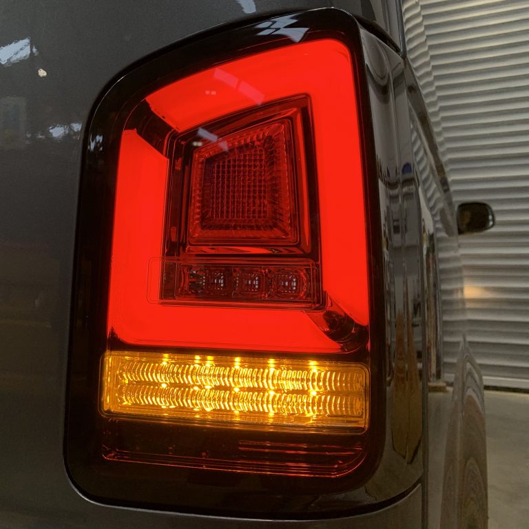 VW Transporter T5.1 (2010-15) – Rear Lights – Sequential Indicator – LED – RHD – Red Smoke