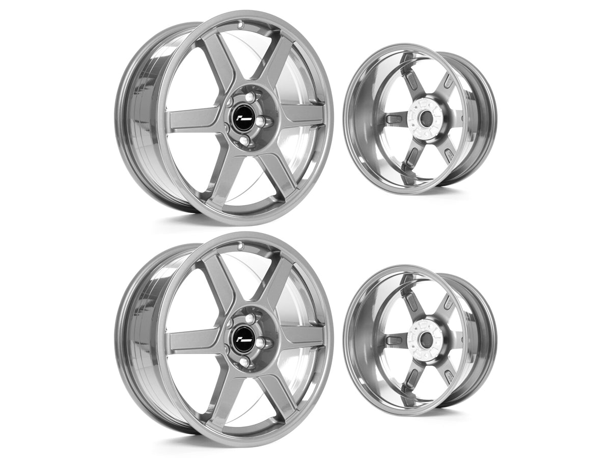 Racingline R-06 8.5J x 18inch Alloy Wheel Set - Gloss Bright Silver