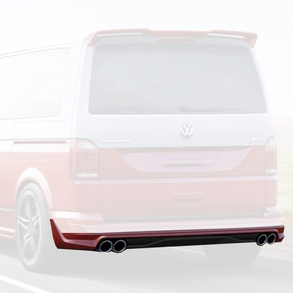 VW Transporter T6/T6.1 – ABT – Rear Bumper Skirt Set – With Quad Exhaust System – Tailgate