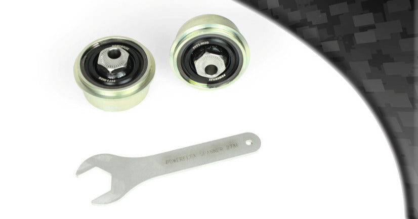 Powerflex Track Front Wishbone Rear Bushes, Caster Adjustable - RS3 8Y - PFF3-902GBLK