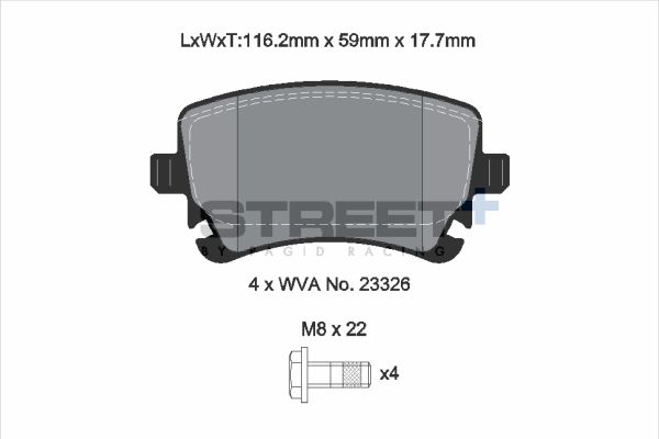 PAGID Racing STREET+ Brake Pads – T8027SP2001