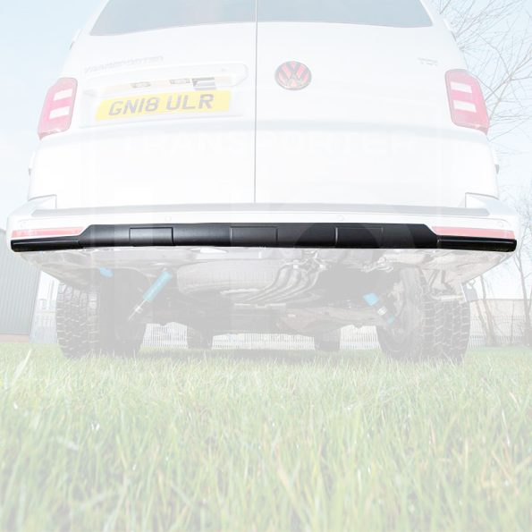 VW Transporter T6/T6.1 – Rear Bumper Skid Plate – Tailgate Models – Silver/Black