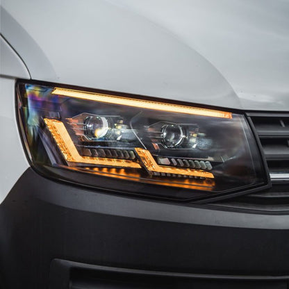 VW Transporter T6 (2015-2019) – FULL LED Headlights with Audi style Dynamic Indicator and DRL (RHD)